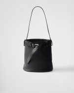 Prada Buckle leather bucket bag with belt